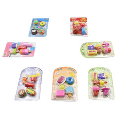 Mix Design Fancy Erasers Set ? Colorful & Stylish Erasers for Kids, Birthday Gift & School Prize (1 Set)