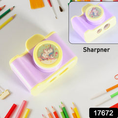 Camera Shape Pencil Sharpener ? Stylish & Lightweight Manual Sharpener for Kids & Office Use (1 Pc)