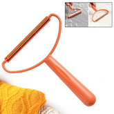 2-in-1 Portable Lint Remover ? Long-Handle Brush & Sticky Roller for Clothes, Furniture & Carpets (1 Pc)