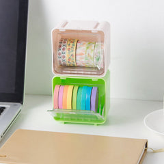 Durable Transparent Tape Storage Box ? Plastic Office Organizer