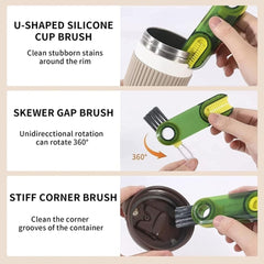 3-in-1 Multifunctional Bottle & Cup Cleaning Brush ? Lid & Cover Scrubber for Kitchen (1 Pc)