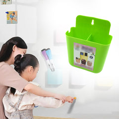 2-Section Multipurpose Wall Holder ? Mobile, Remote & Makeup Brush Storage (1 Pc)