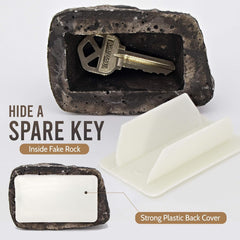Realistic Fake Rock Key Hider ? Weatherproof Outdoor Key Storage for Emergencies (1 Pc)