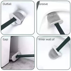 Portable Silicone Toilet Brush ? Wall-Mounted, Anti-Drip Cleaner with Non-Slip Handle