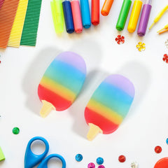 Jelly Popsicle Erasers ? Cute & Fancy Mini Erasers for Kids (2 Pc Set, Mix Design)