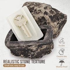 Realistic Fake Rock Key Hider ? Weatherproof Outdoor Key Storage for Emergencies (1 Pc)