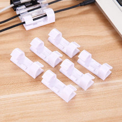 Plastic Cable Clips ? Strong Adhesive Wire Organizer for Home, Office & Car (20 Pcs)