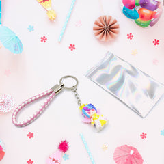 Cute Keychain With Card Gift - Keychain Accessories Key Chain Backpack Charms Car Keys Keychain for Kids Girls, Unicorn Toy and Charm Key- Chain for Bag / Door Key- Ring / car Key- Ring / Party Favor (Mix Color & Design 1 Pc )