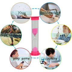 Plastic Hourglass Sand Timer Set ? 3-Min Sand Clock for Kitchen, Office, School & Kids (5 Pc)
