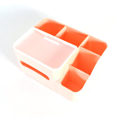 6-Compartment Desk Organizer ? Multi-Function Storage for Tissue, Stationery, Remote & Mobile (Home/Office)