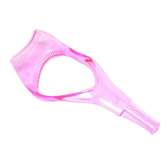 3-in-1 Plastic Eyelash Tool: Mascara Guide, Brush & Curler (1 Pc)