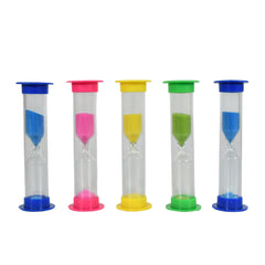 Plastic Hourglass Sand Timer Set ? 3-Min Sand Clock for Kitchen, Office, School & Kids (5 Pc)