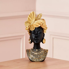 African Woman Bust Statue Set