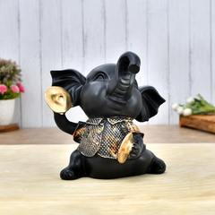 Elephant Playing Musical Instrument showpiece
