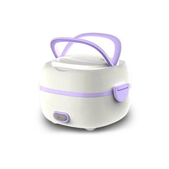 Electric Lunch Box Portable Food Warmer Food Heating Lunch Box Removable Food-Grade Stainless Steel Compartments, 220V 200W, for Car, Truck, office