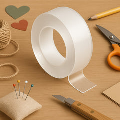 Sticky Double Sided Tape Washable Adhesive Tape Reusable (Thin / 6.5×3 Cm / 1 Pc)