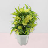 Artificial Flower Plant with Cute Pot – Home & Office Tabletop Decor, Indoor Balcony Plant (1 Pc)