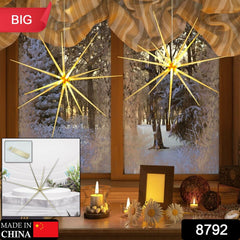 3D Gold Star Hanging Decoration Star, Acrylic Look Hanging Luminous Star for Windows, Home, Garden Festive Embellishments for Holiday Parties Weddings Birthday Home Decoration (Big)