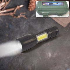 LED USB Rechargeable Mini Flashlight ? Ultra-Bright Zoom & COB Side Lantern, Tactical Emergency Light