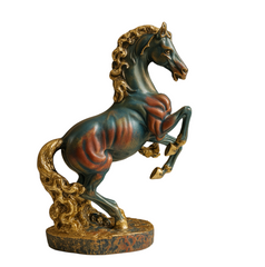 Blue Gold Rearing Horse decor showpiece