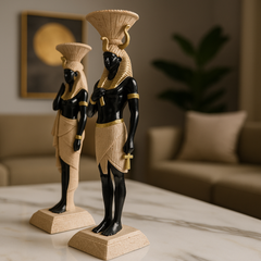 Egyptian Pharaoh & Queen Decor Sculpture Set