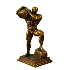 Bodybuilder Lifting Stone decor showpiece