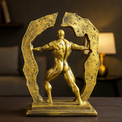 Golden Strength Abstract Statue