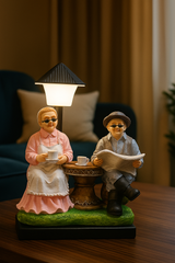 Elderly Couple Garden Tea Showpiece