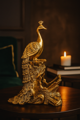Golden Peacock Decor Showpiece