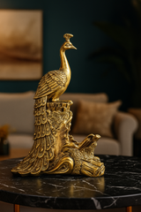 Golden Peacock Decor Showpiece