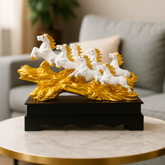 Seven Running Horses Decor Statue