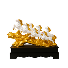 Seven Running Horses Decor Statue