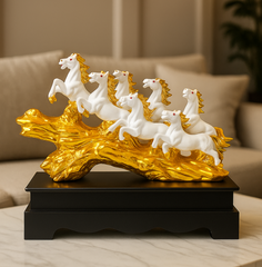 Seven Running Horses Decor Statue