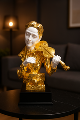 Golden Musician Sculpture Set Decor