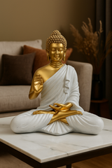 White & Golden Buddha Idol Statue