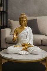 White & Golden Buddha Idol Statue