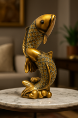 Golden Koi Fish decor Statue