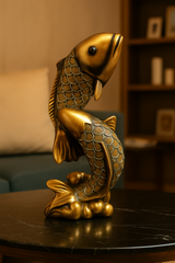 Golden Koi Fish decor Statue