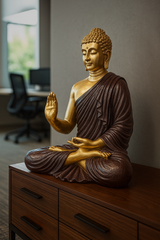 Maroon Buddha decor sculpture