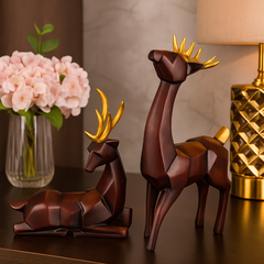 Modern Deer Statue Set