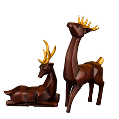 Modern Deer Statue Set