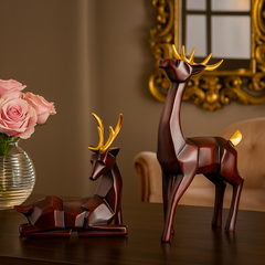 Modern Deer Statue Set