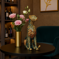 Leopard home decor statue