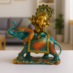 Colorful Ganesha on Elephant Statue