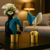 Horse and elephant decor showpiece set