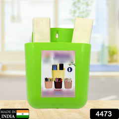 2-Section Multipurpose Wall Holder ? Mobile, Remote & Makeup Brush Storage (1 Pc)