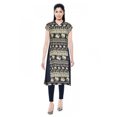 Generic Women's Rayon Kurtis (Blue, L)