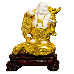 golden coin buddha decor showpiece