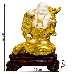 golden coin buddha decor showpiece