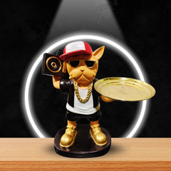 Rapper Dog Tray Stand showpiece